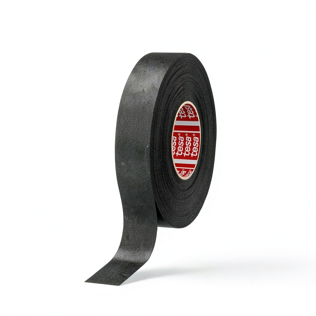 tesa 51036 PET cloth tape applied to automotive wiring harness
