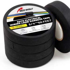 RED WOLF Electrical Tape Black Acrylic Polyester Waterproof-0