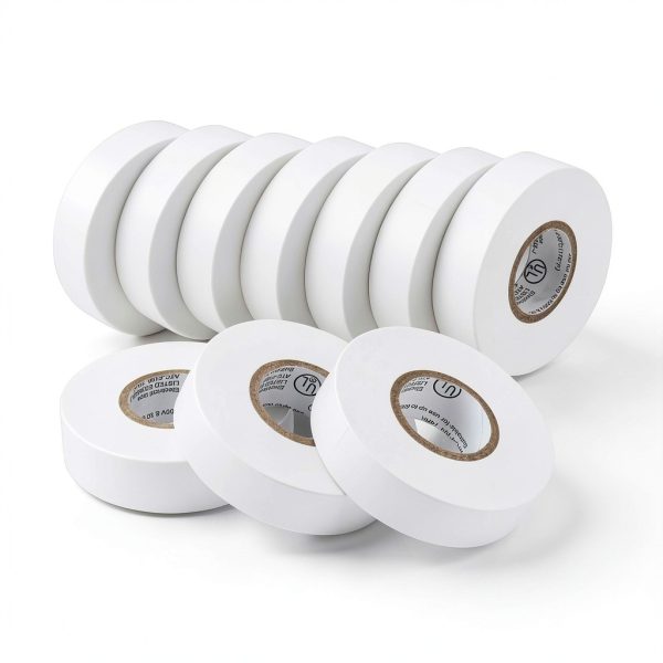 Lichamp White Vinyl Electrical Tape 10 Rolls Industrial-0