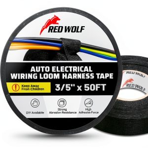 RED WOLF Electrical Tape Black Strong Waterproof Wire-0
