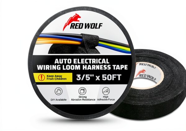 RED WOLF Electrical Tape Black Strong Waterproof Wire-0