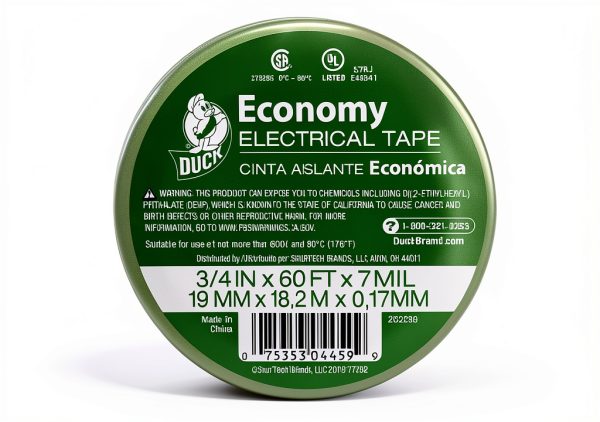 Duck Electrical Tape Black Vinyl Moisture Resistant 60 Foot-0