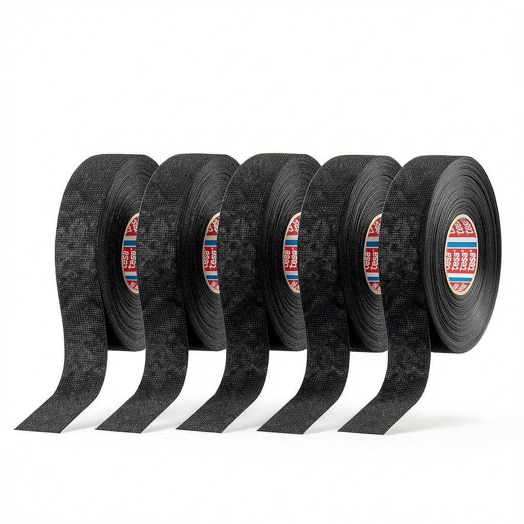 Tesa PET Fleece Tape applied to wire harness in a vehicle